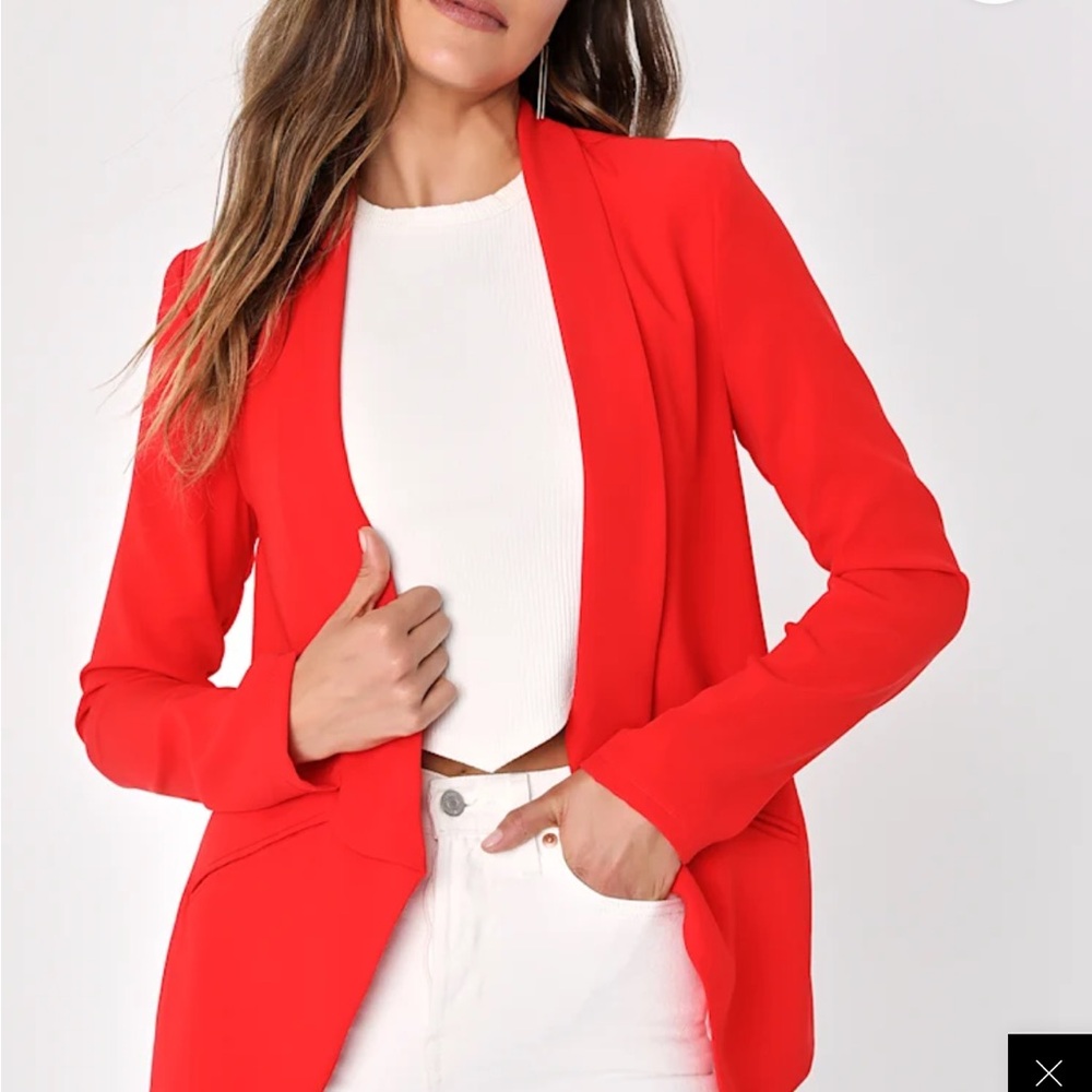 Lulu's Vibrant Red Blazer
